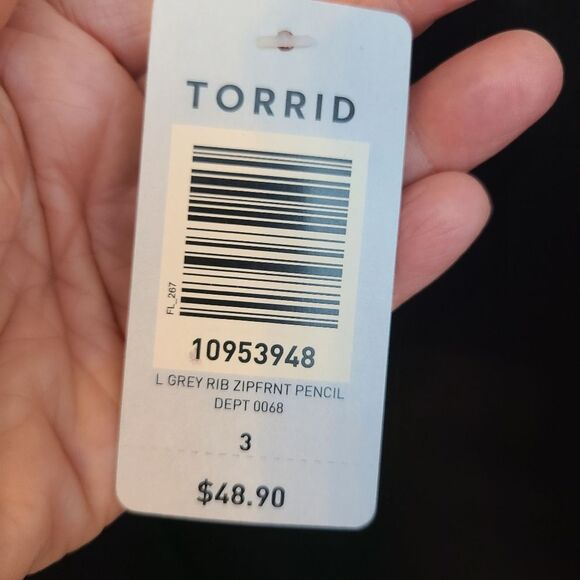 Torrid Grey Ribbed Zip Front Womens 3X Bodycon Pencil Thick Skirt Careerwear - Picture 12 of 12